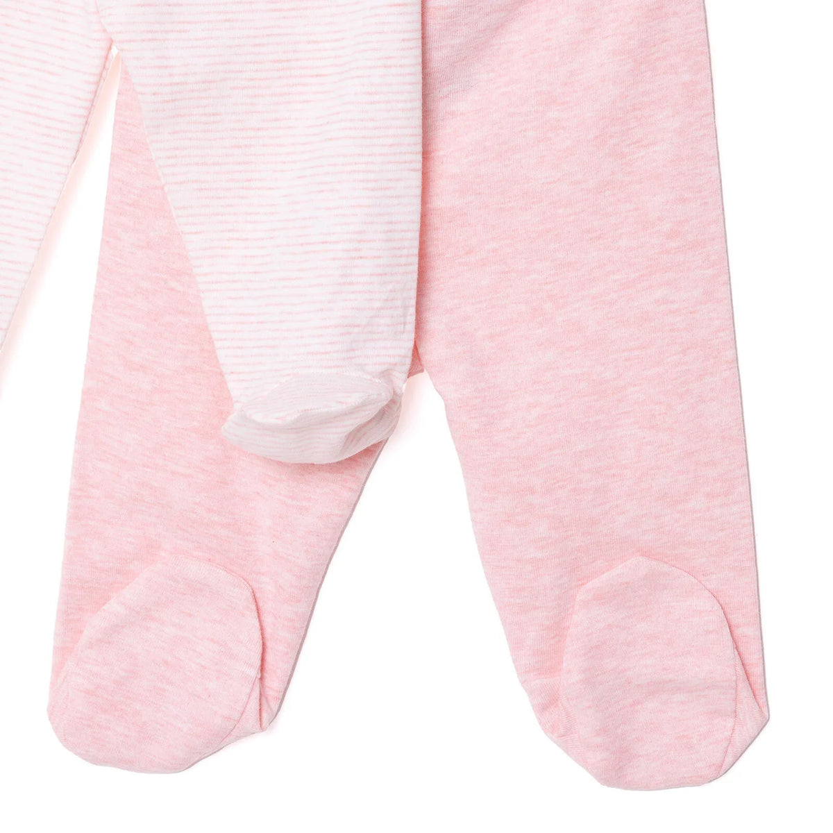 HelloBaby 2 Pack Ribbed Footed Baby Bottoms (Newborn to 9 Months)