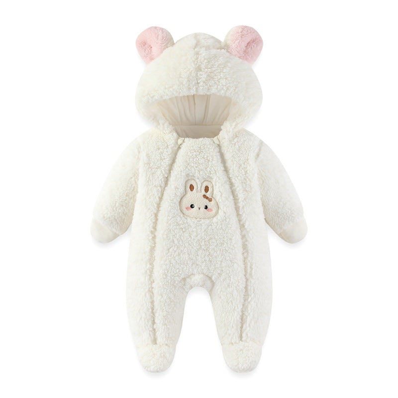 Winter Clothes Thickened Cotton Baby Clothes Infant Autumn And Winter Set