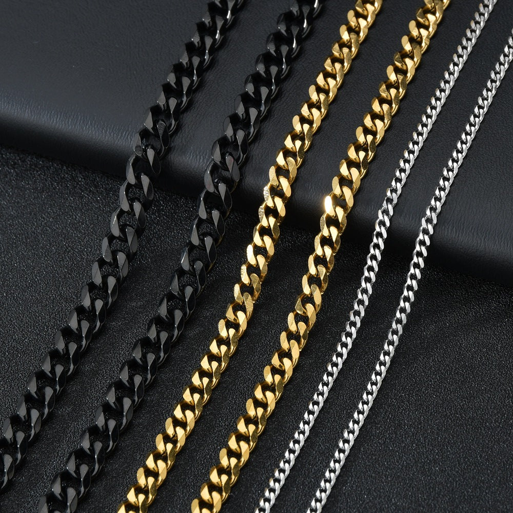 Six-sided Cuban Sweater Chain Simple Personality