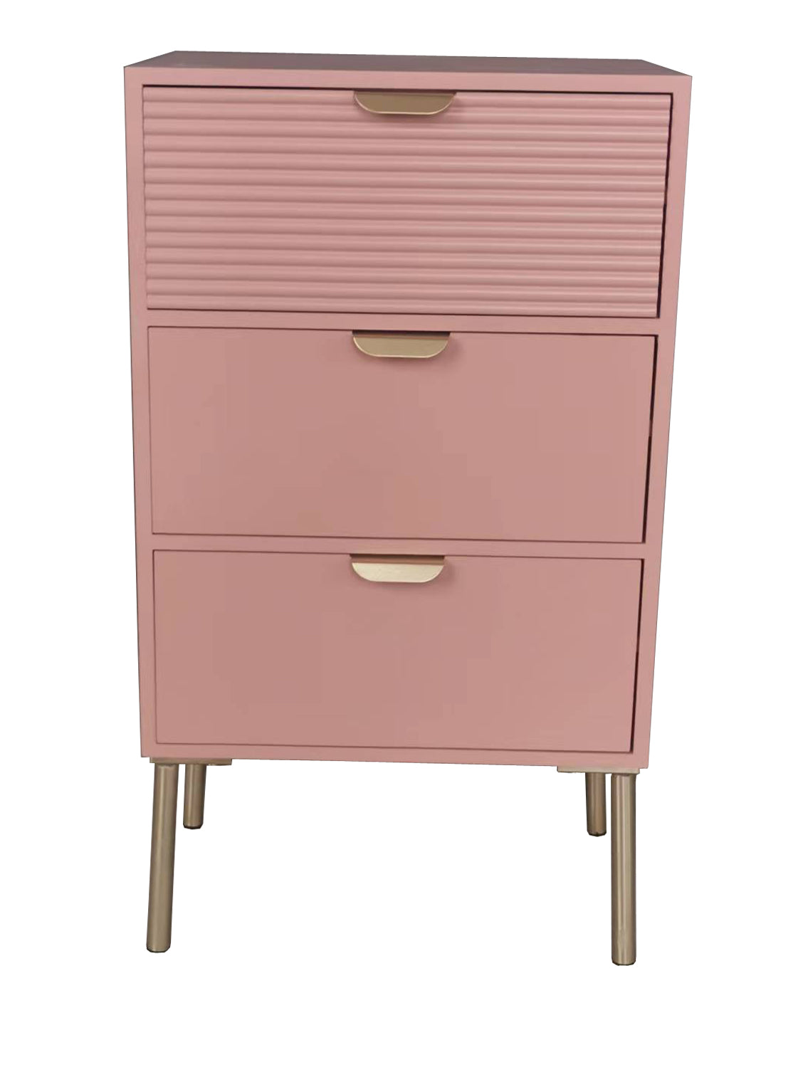 75CM PINK WOODEN 3 DRAWER CHEST OF DRAWER