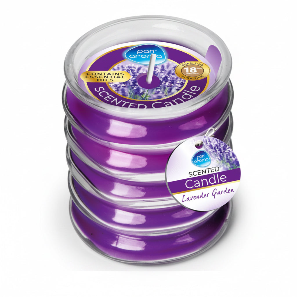 Ribbed candle - purple lavender