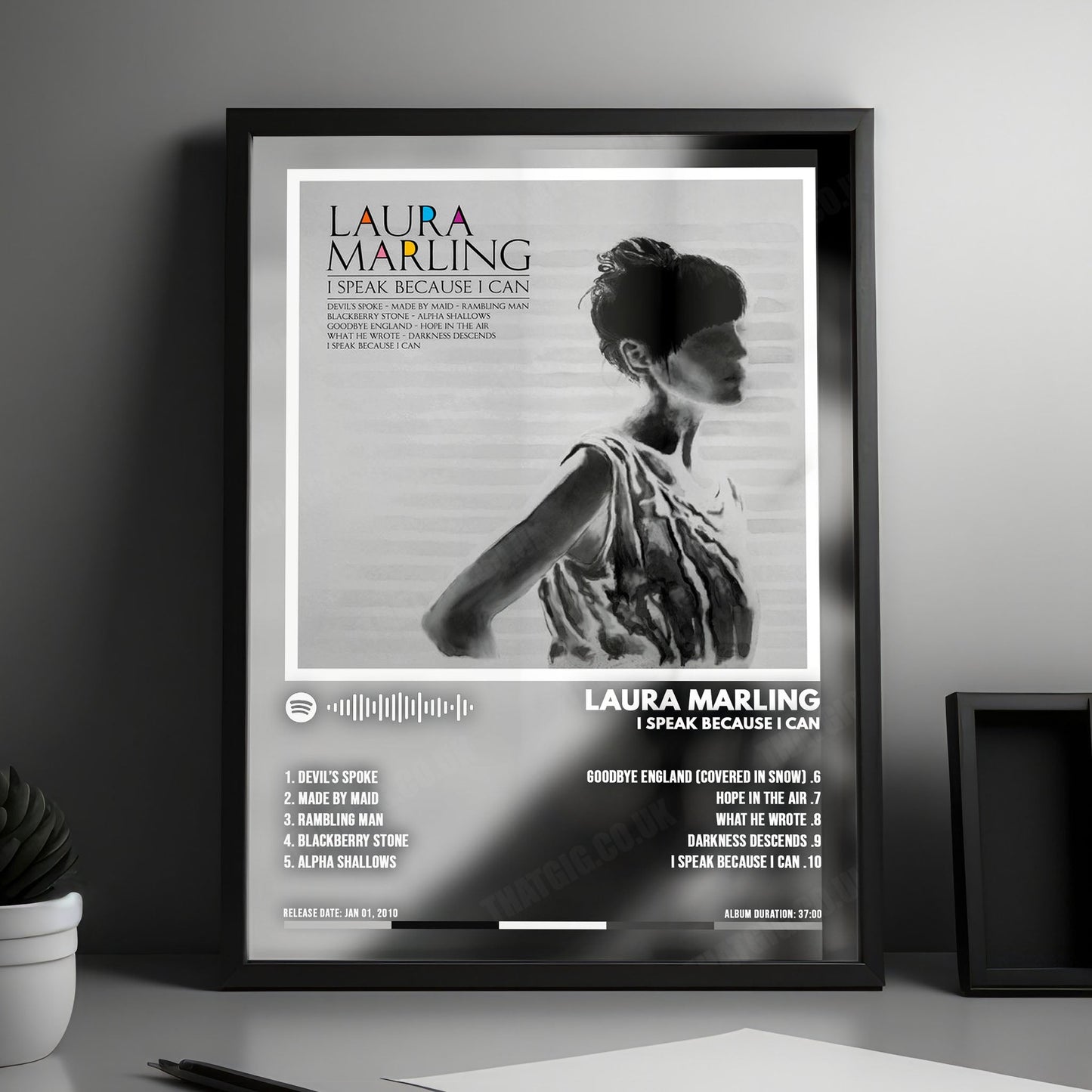 Laura Marling "I Speak Because I Can" Album Cover Poster - with Complete Tracklist