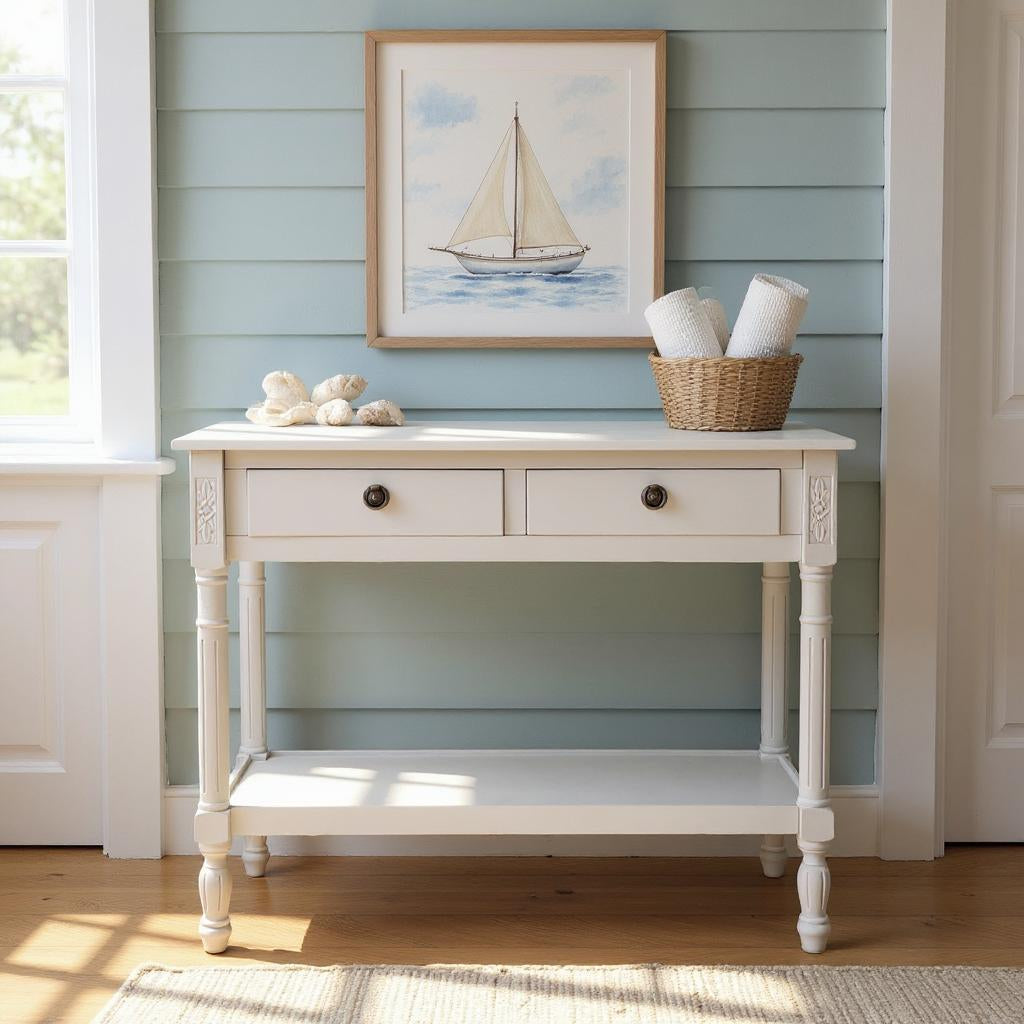 90CM 2 DRAWER SIDE TABLE