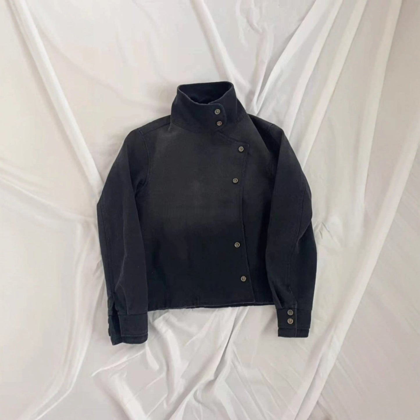 Washed Long-sleeve Denim Jacket For Couples