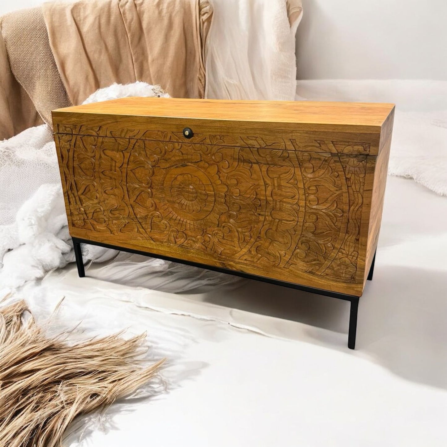 90CM WOODEN CHEST