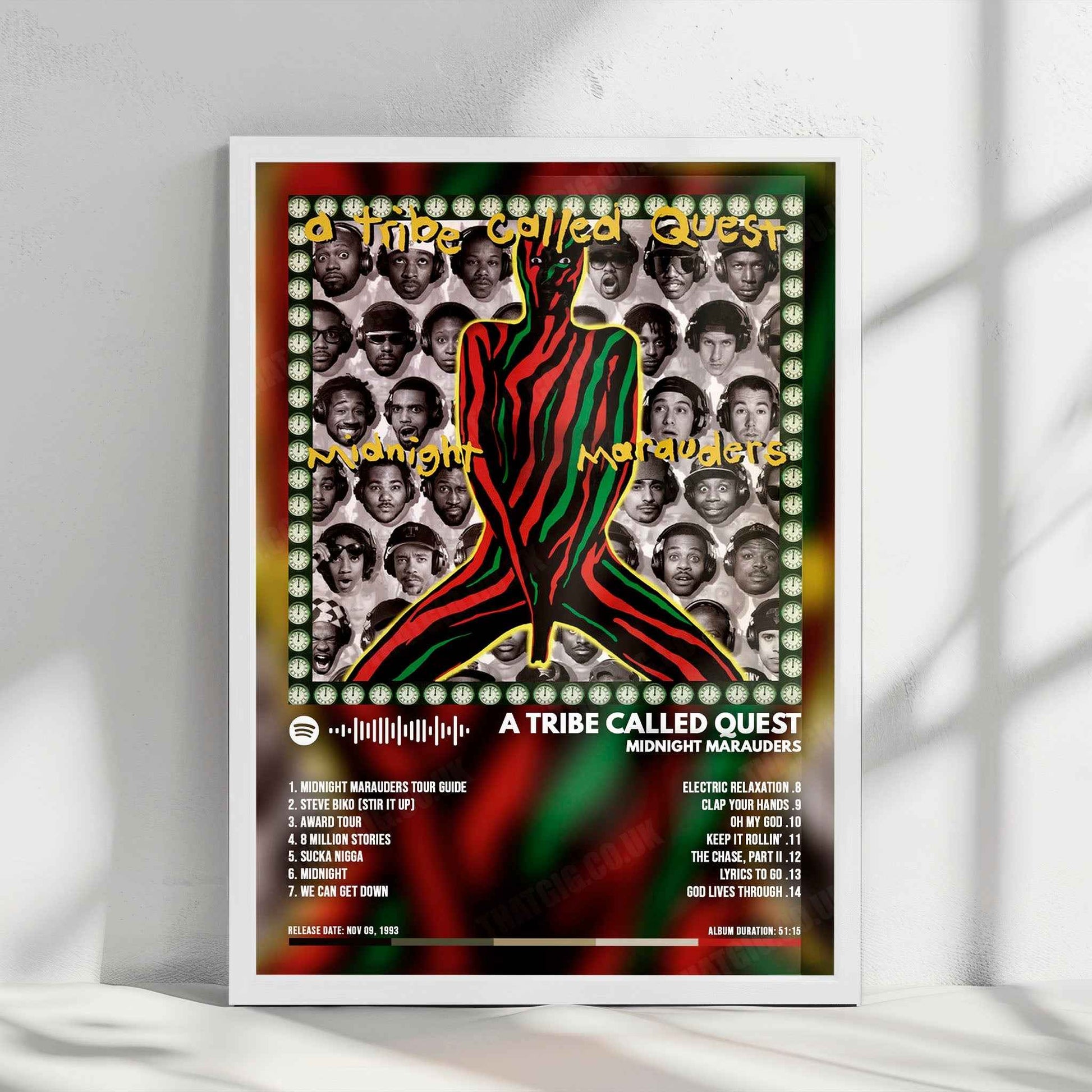 A Tribe Called Quest "Midnight Marauders" Album Cover Poster - with Complete Tracklist