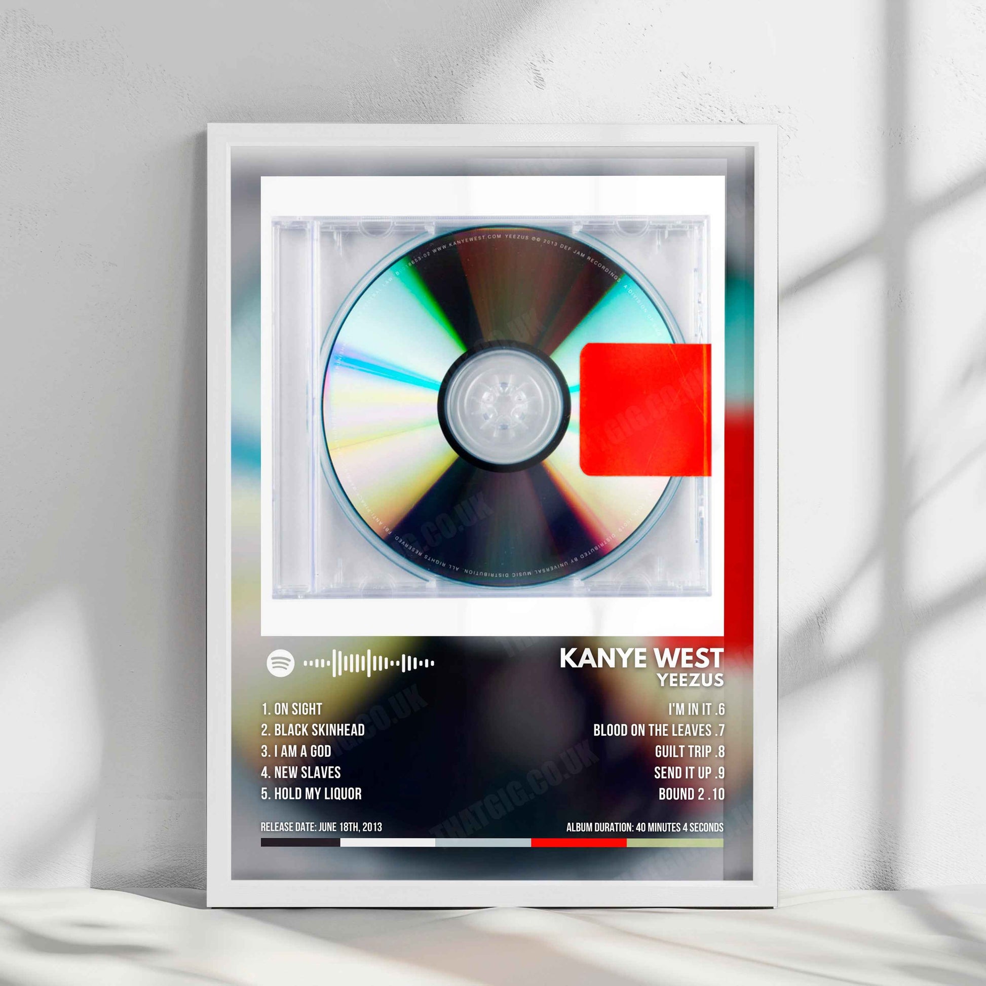 Kanye West "Yeezus" Album Cover Poster - with Complete Tracklist