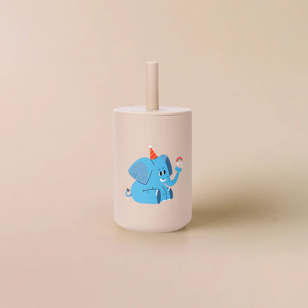 Silicone Baby Straw Cup - BPA-Free Anti-Hot Toddler Sippy Cup