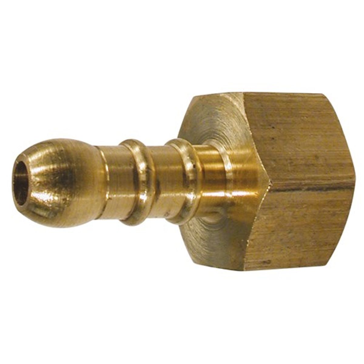 AG Brass Straight Hose Tail (1/4" BSP Female to 3/8" Hose) 1-16292