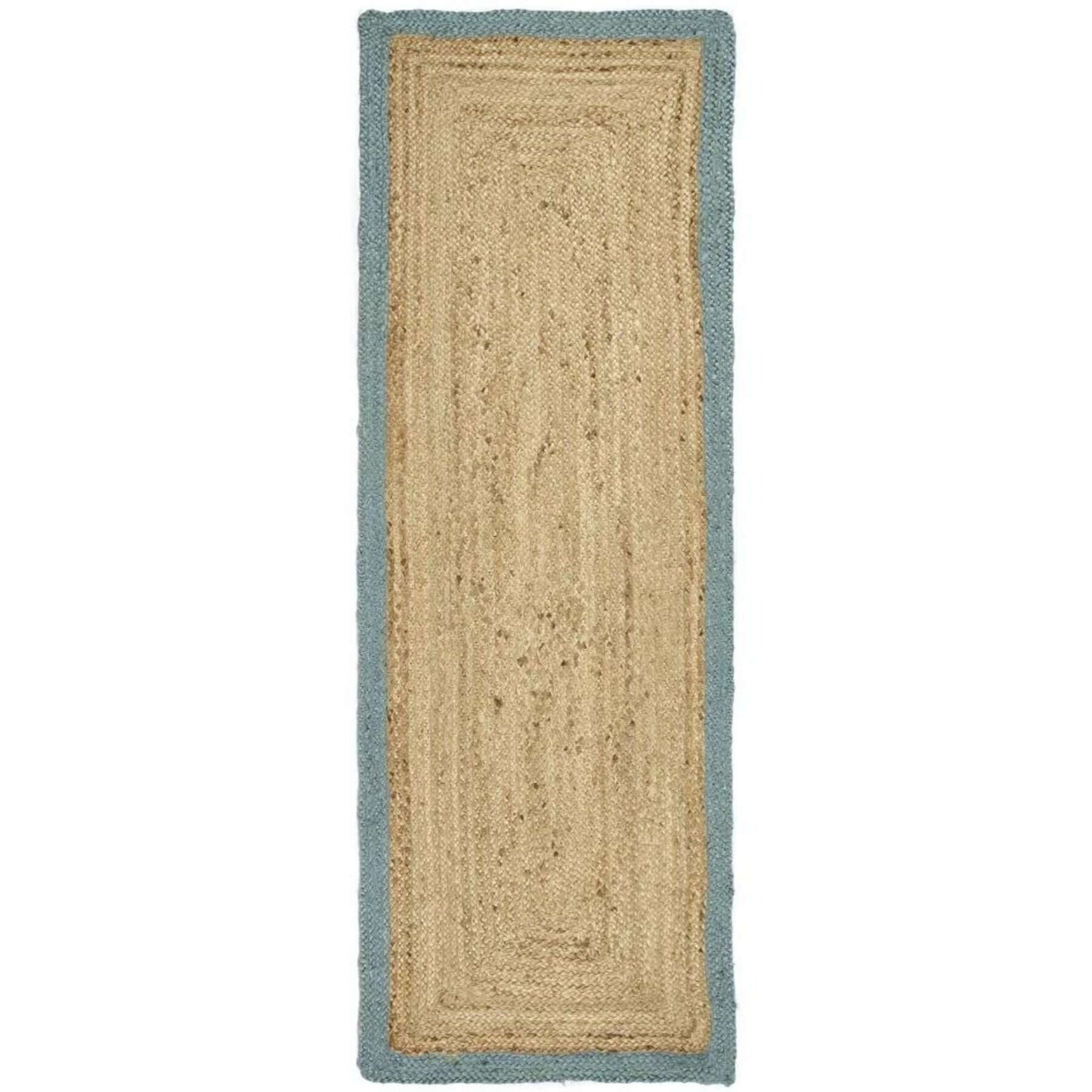 Bordered Duck Egg Blue Jute Rug