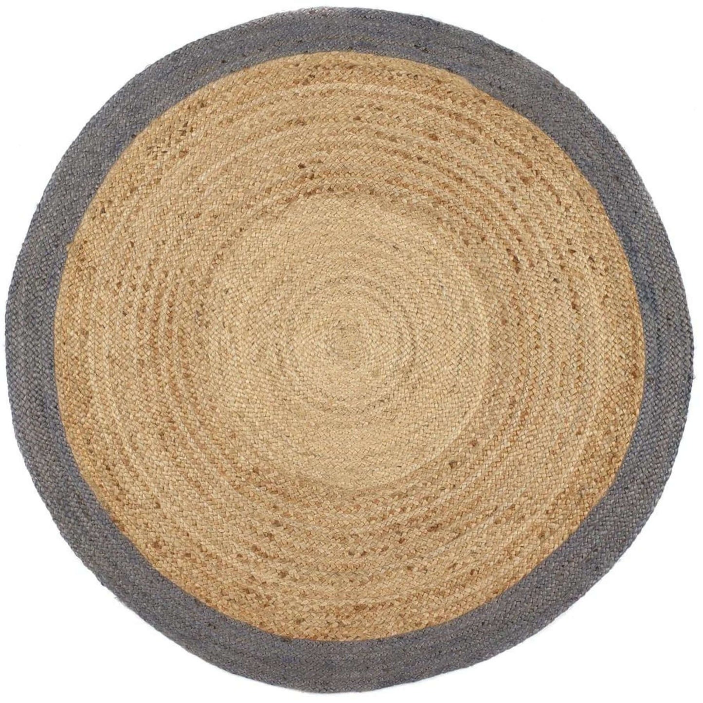 Bordered Grey Jute Rug