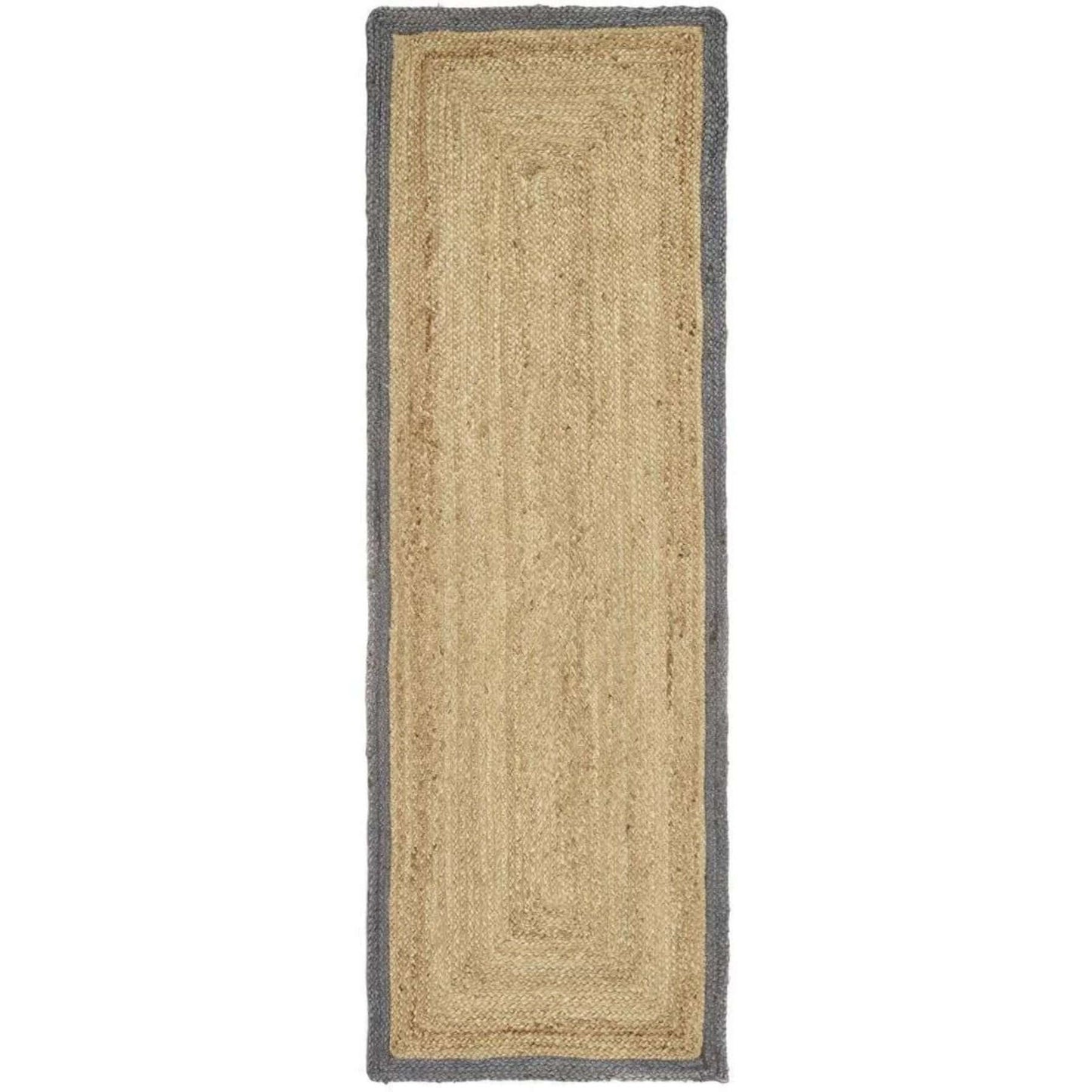 Bordered Grey Jute Rug