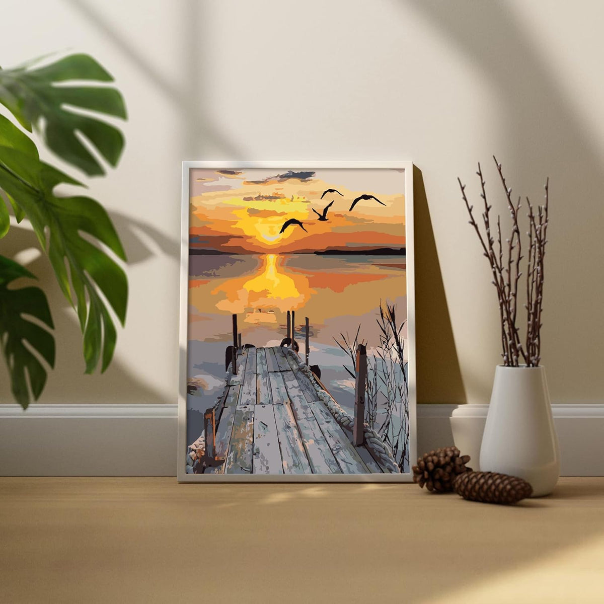 Paint By Numbers Kit DIY Canvas Painting Sunset 40x50cm Kids TONZOM