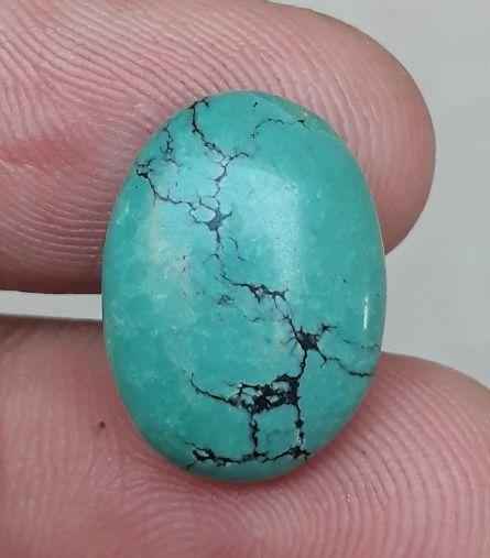 7.75ct Natural Turquoise, Green Matrix Turquoise, Shajri Feroza, Real Firoza Stone-7.75 Ct-17x13mm