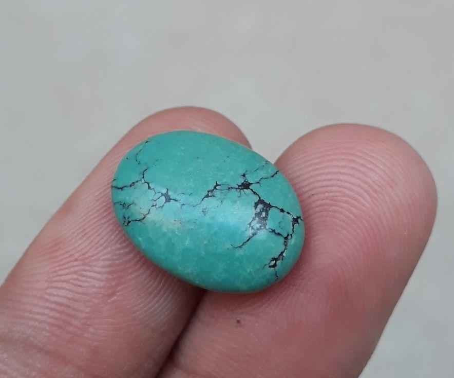 7.75ct Natural Turquoise, Green Matrix Turquoise, Shajri Feroza, Real Firoza Stone-7.75 Ct-17x13mm