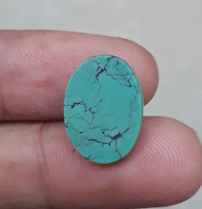7.75ct Natural Turquoise, Green Matrix Turquoise, Shajri Feroza, Real Firoza Stone-7.75 Ct-17x13mm