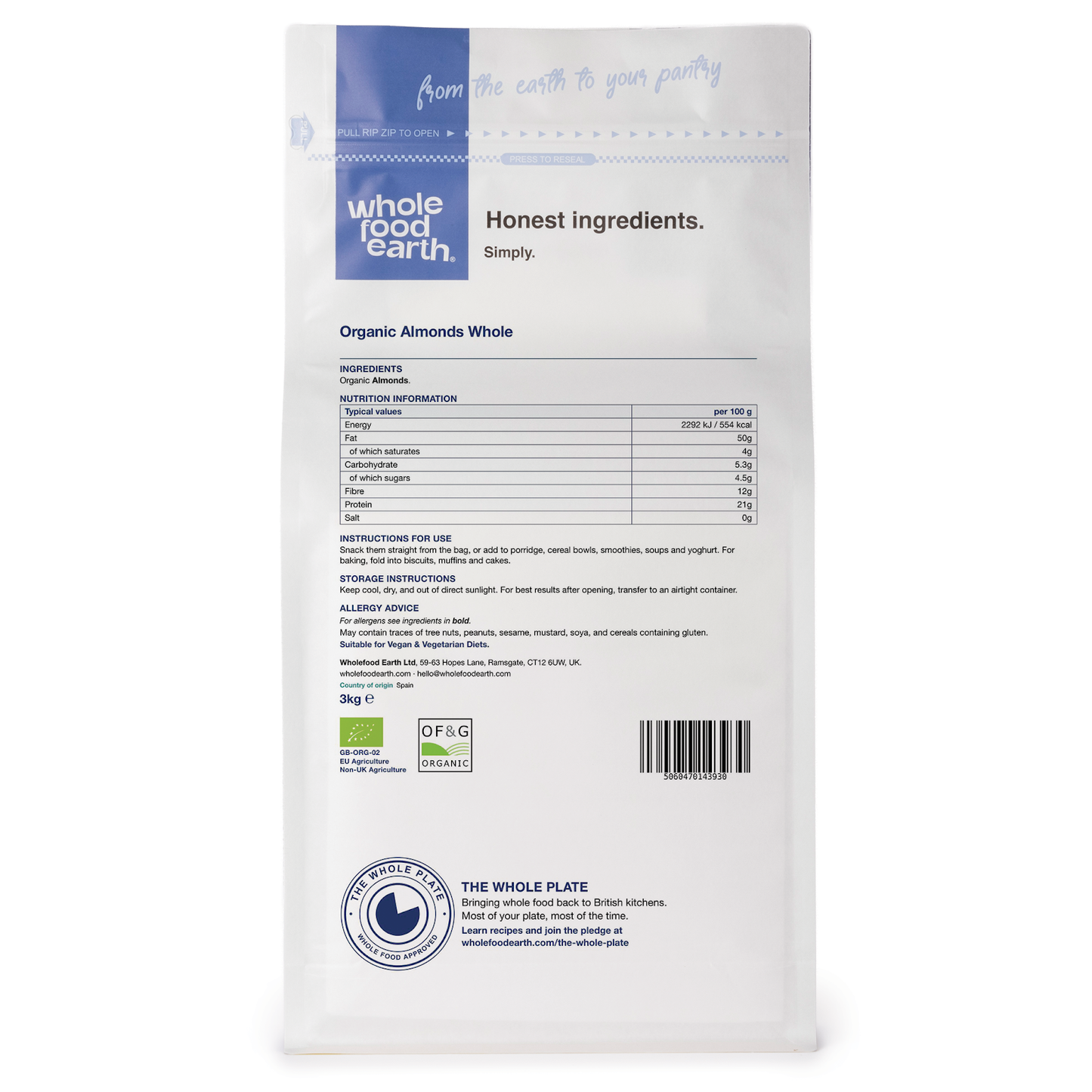 Organic Almonds Whole