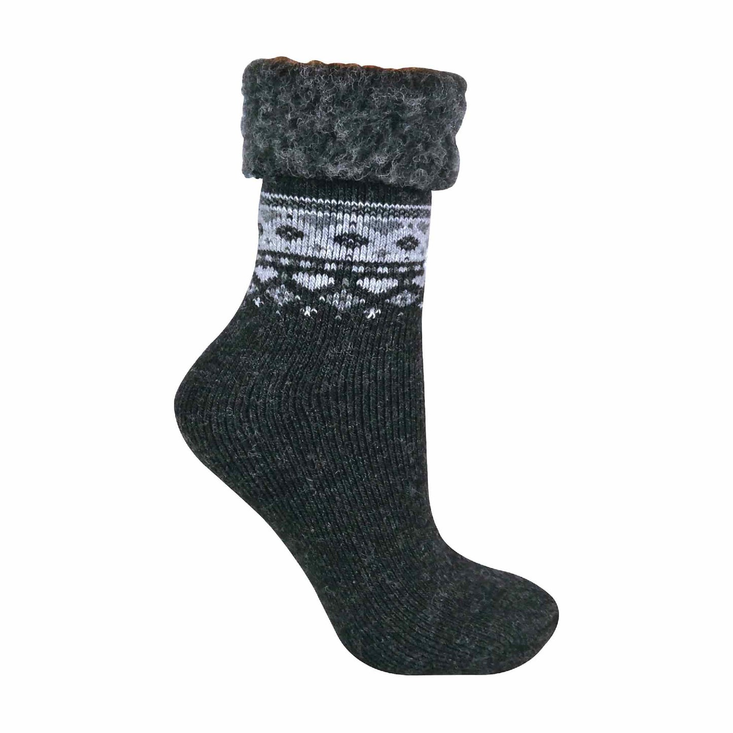 1 Pack Ladies Turn Over Top Warm Nordic Bed Socks for Winter