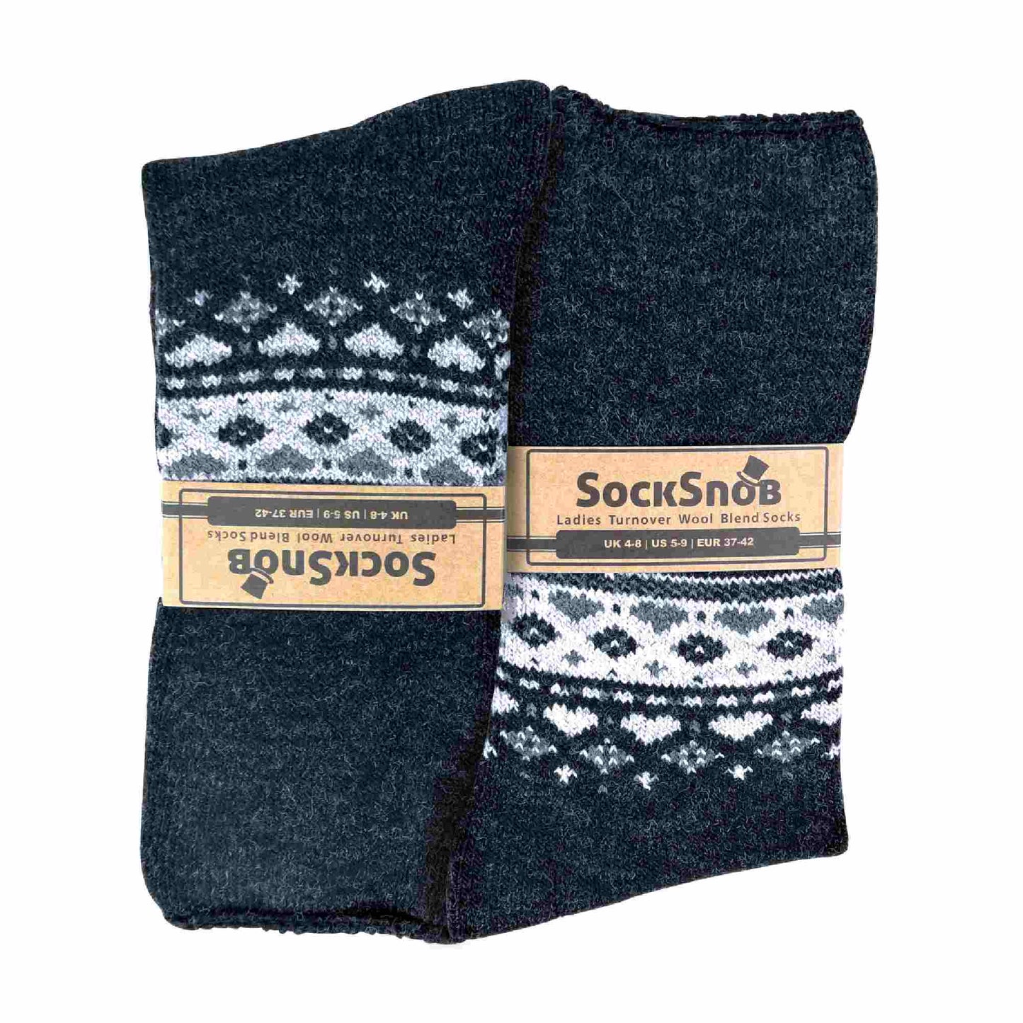 1 Pack Ladies Turn Over Top Warm Nordic Bed Socks for Winter