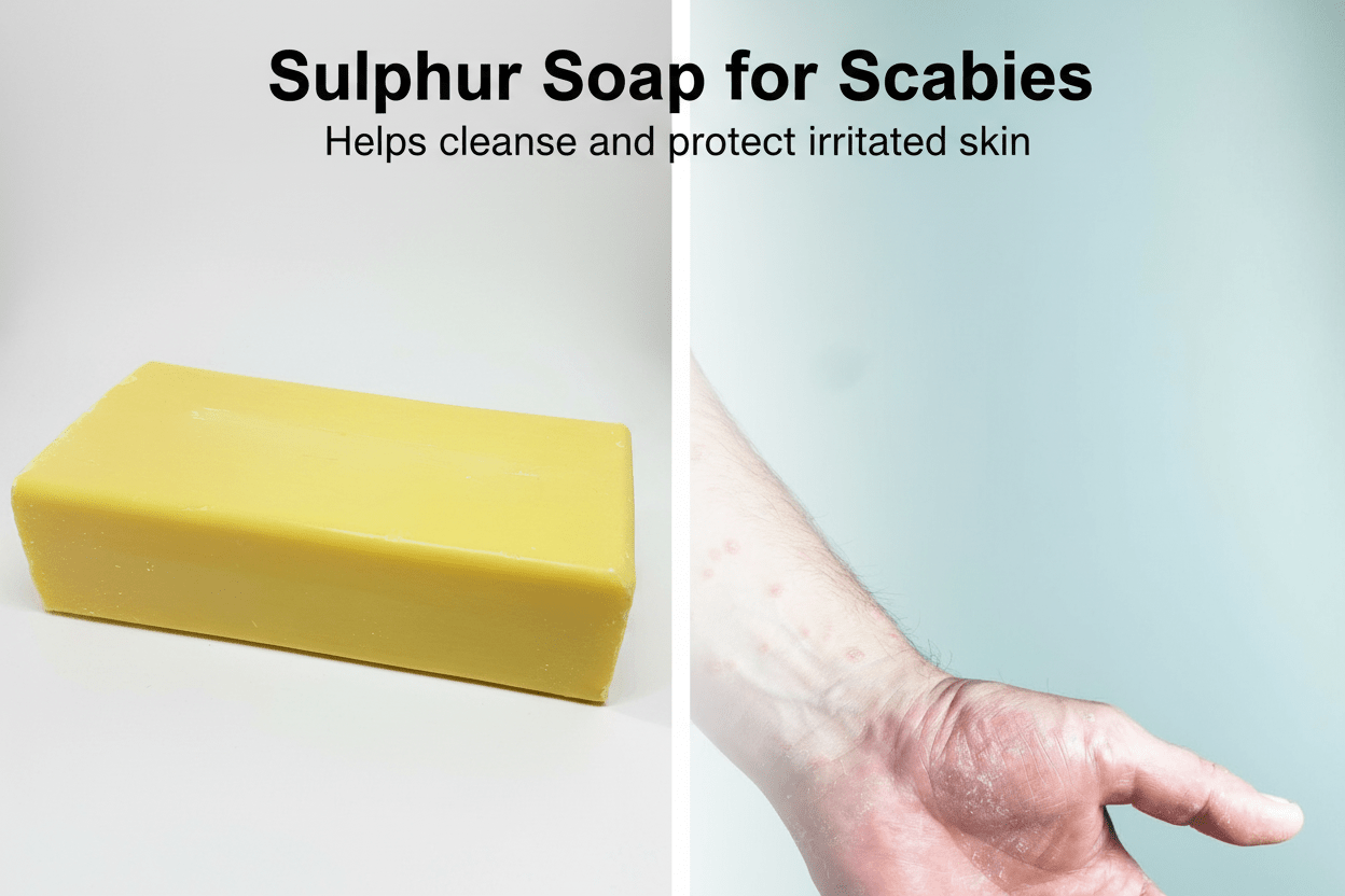 10% Sulphur Soap (200g) for Acne, Rosacea, Eczema & Scabies Relief