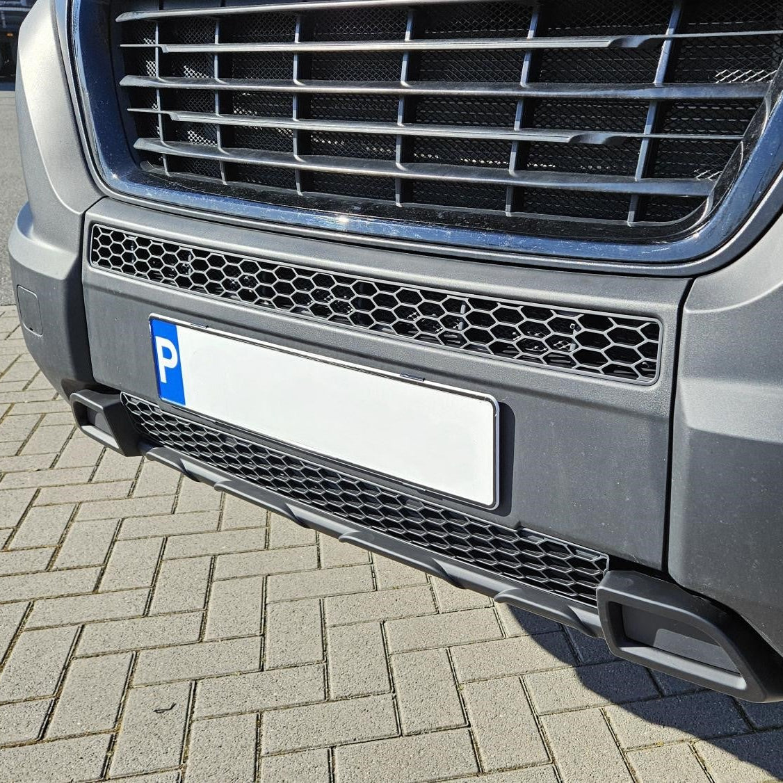 For Fiat Ducato Bumper Honeycomb Grille | Matte Black Front Styling Upgrade | Non Parking Sensor Version | Van-X
