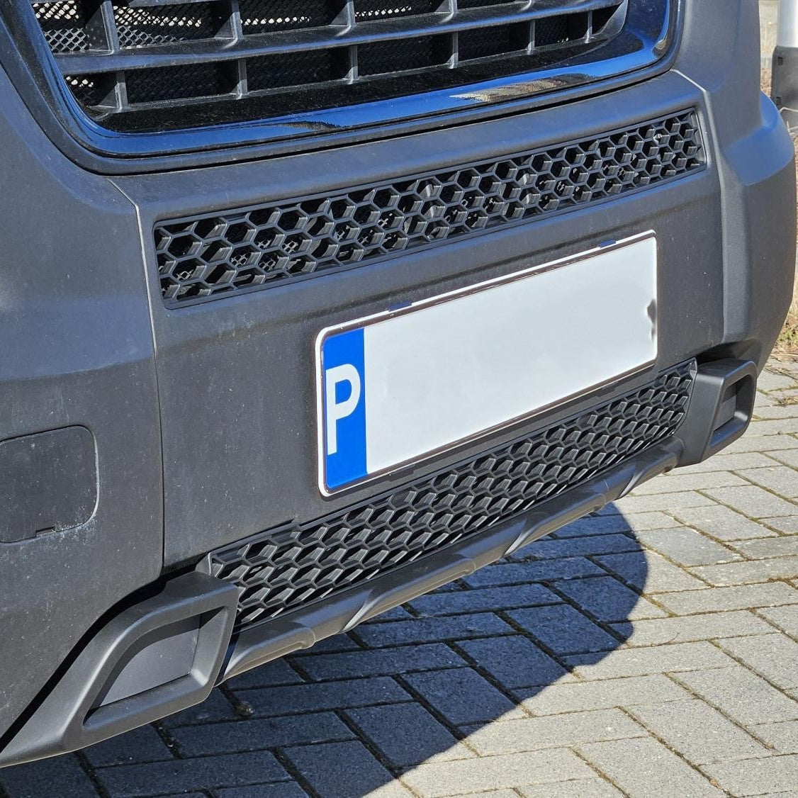 For Vauxhall Movano Bumper Honeycomb Grille | Matte Black Front Styling Upgrade | Non Parking Sensor Version | Van-X