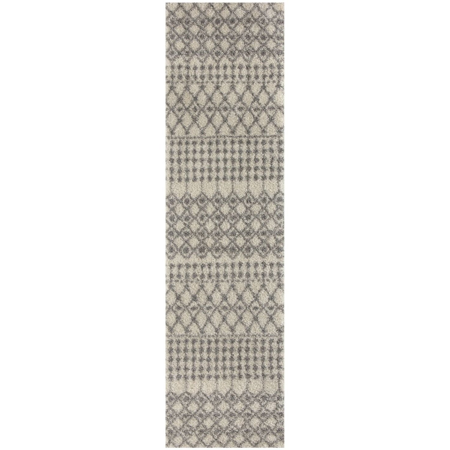 Moroccan Ivory Grey Shaggy Rug | 1000