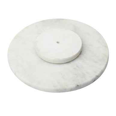 Salerno White Marble Lazy Susan