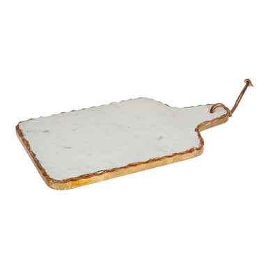 Empire White Marble And Gold Foil Serving Paddle Board