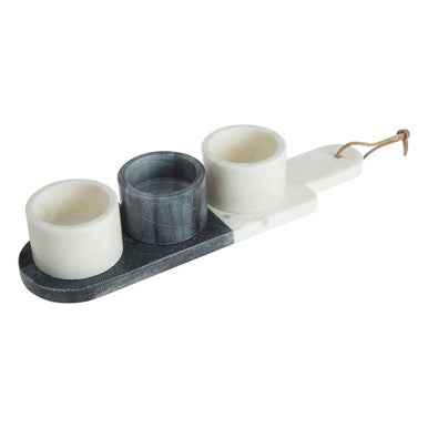 Bulgari Marble Condiment Bowls And Board Set