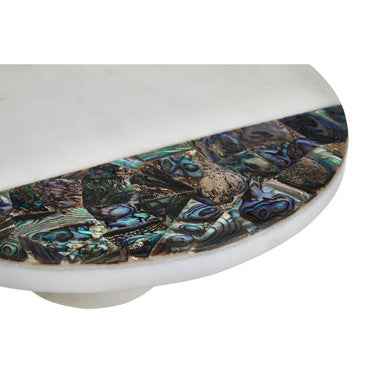 Imogen White Marble And Paua Shell Round Cake Stand