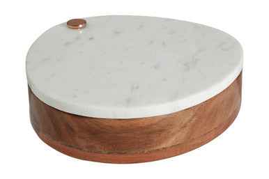 Monzaro White Marble And Wood Cheese Kni