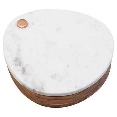 Monzaro White Marble And Wood Cheese Kni