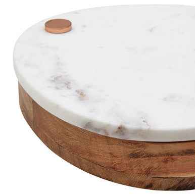 Monzaro White Marble And Wood Cheese Kni