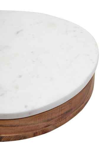 Monzaro White Marble And Wood Cheese Kni