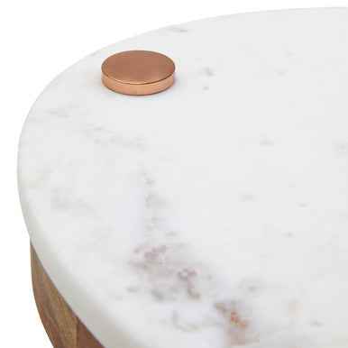 Monzaro White Marble And Wood Cheese Kni