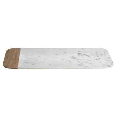 Monzaro Small White Marble And Mango Wood Serving Tray