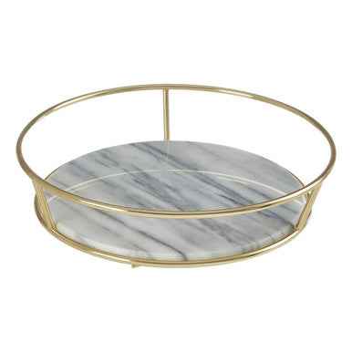 Delphine White Marble And Brass Finish Fruit Basket
