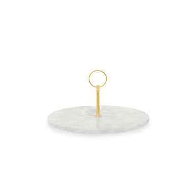 Salerno Grey Marble Cake Stand With Gold Handle