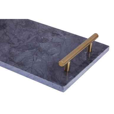 Marmore Black Marble Serving Board With Gold Handles
