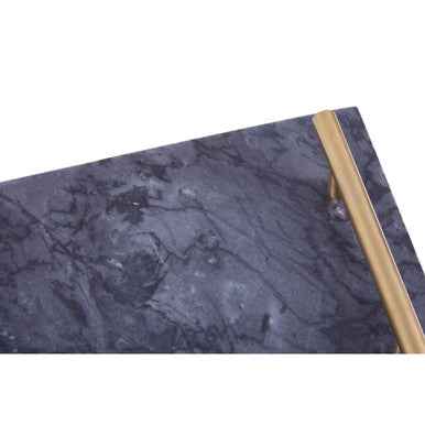 Marmore Black Marble Serving Board With Gold Handles