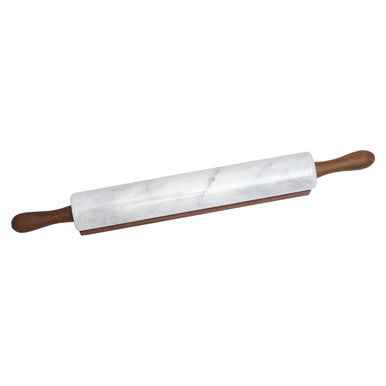 Kindia White Marble Rolling Pin With Wooden Stand
