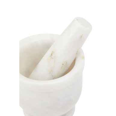 Salerno White Marble Mortar And Pestle Set