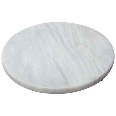 Salerno White Round Chopping and Serving Board in Marble