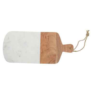 Monzaro Rectangular Marble And Acacia Wood Paddle Board