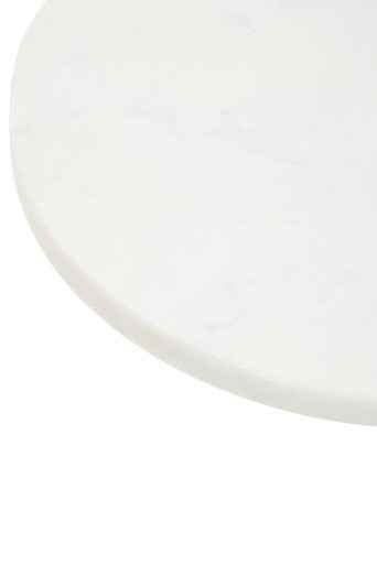 Monzaro Round White Marble And Acacia Wood Cake Stand