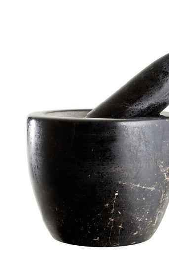 Marmore Black Marble Tapered Mortar And Pestle