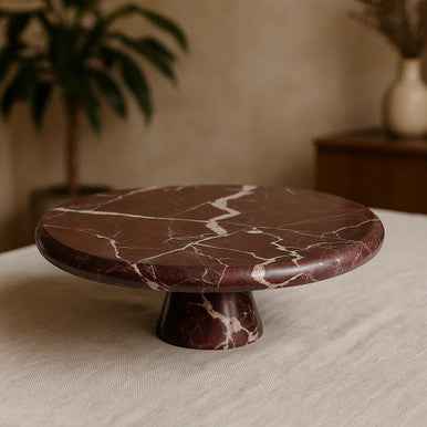 Salmo Red Marble Cake Stand