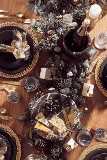 Marina Black And Gold Cheese Board And Knife Set