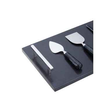 Marina Black Marble Cheese Board And Knife Set